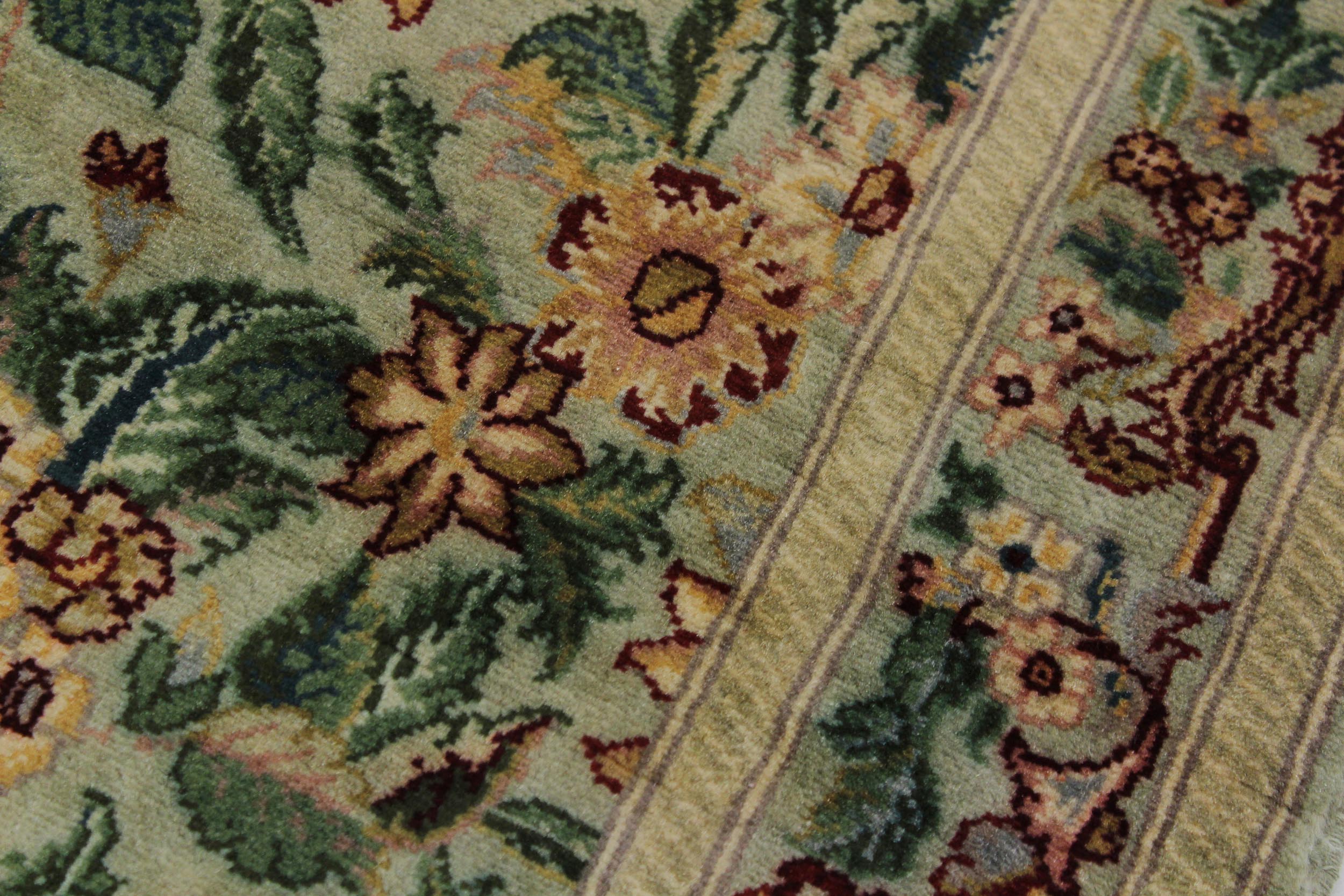 handmade Traditional Gohar Green Red Hand Knotted RUNNER 100% WOOL area rug 3' x 10'