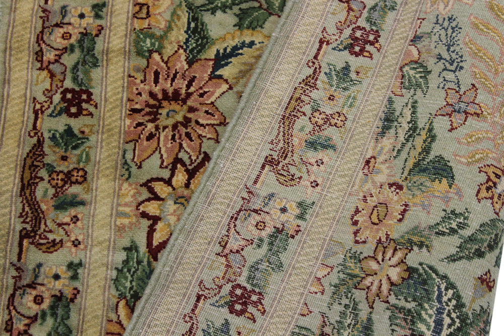 handmade Traditional Gohar Green Red Hand Knotted RUNNER 100% WOOL area rug 3' x 10'