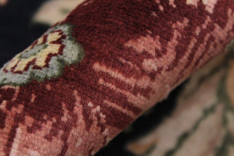 handmade Traditional Nawazish Black Pink Hand Knotted RUNNER 100% WOOL area rug 3' x 12'