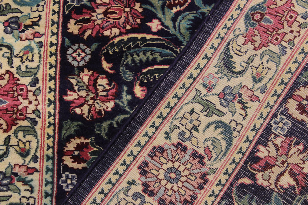 handmade Traditional Gohar Blue Beige Hand Knotted RUNNER 100% WOOL area rug 3' x 7'