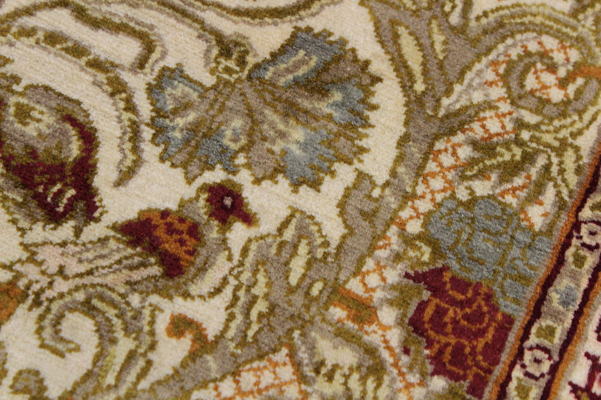 handmade Traditional William Ivory Rust Hand Knotted RUNNER 100% WOOL area rug 3' x 12'
