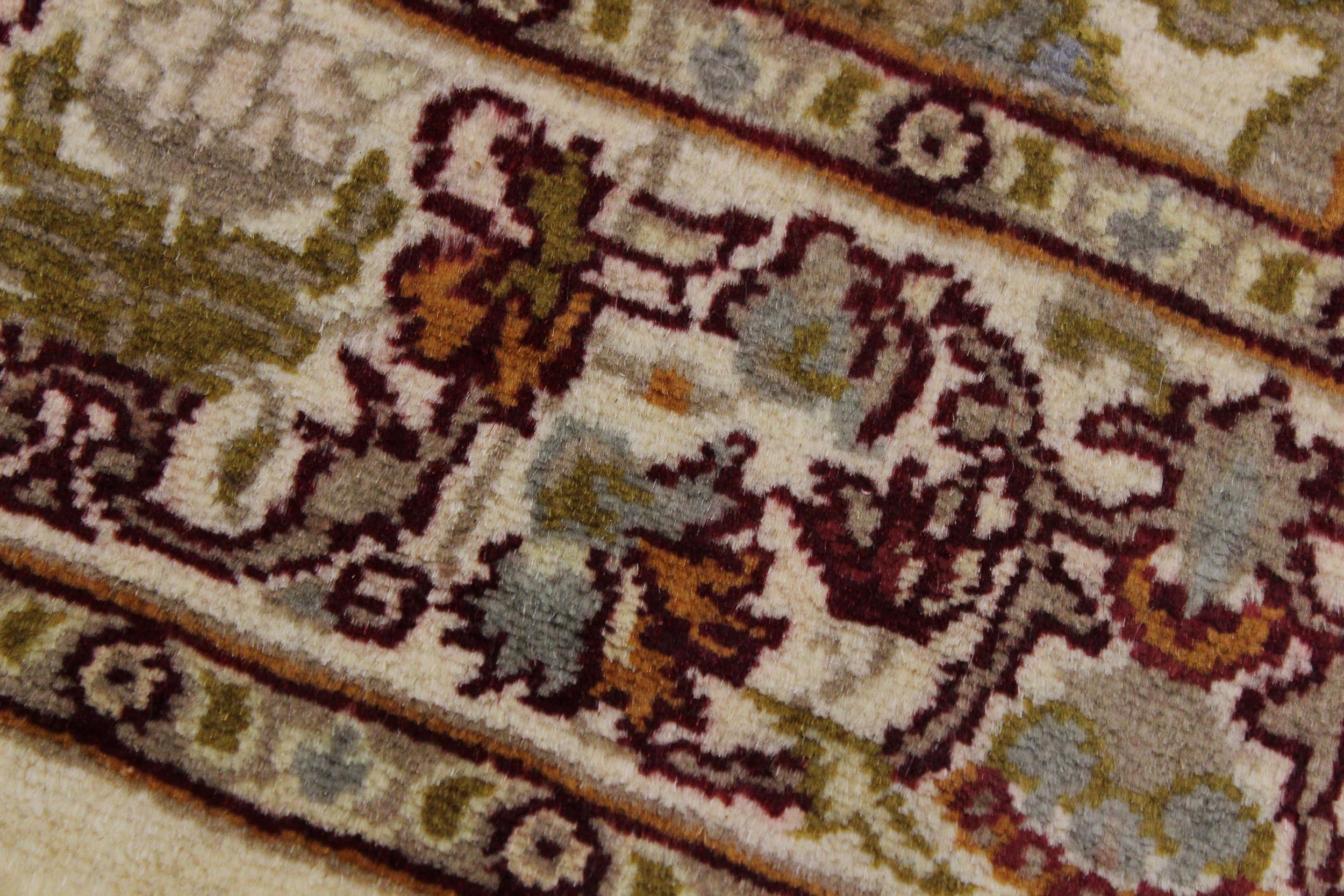 handmade Traditional William Ivory Rust Hand Knotted RUNNER 100% WOOL area rug 3' x 12'