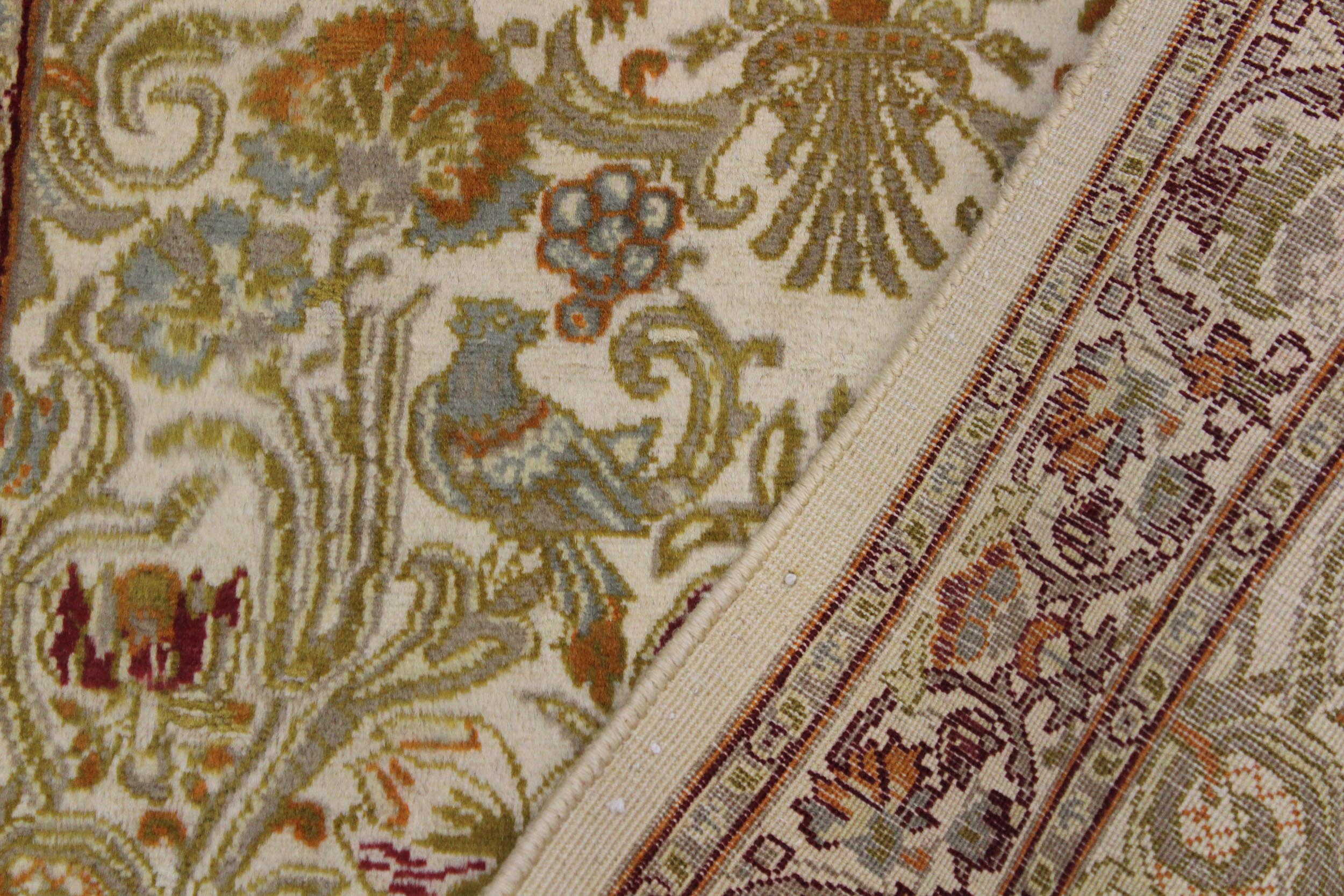 handmade Traditional William Ivory Rust Hand Knotted RUNNER 100% WOOL area rug 3' x 12'