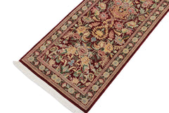 handmade Traditional William Red Lt. Gold Hand Knotted RUNNER 100% WOOL area rug 3' x 10'
