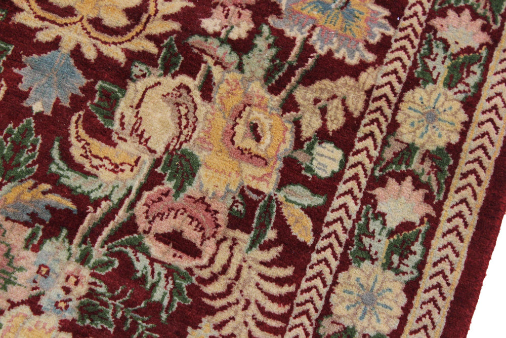 handmade Traditional William Red Lt. Gold Hand Knotted RUNNER 100% WOOL area rug 3' x 10'
