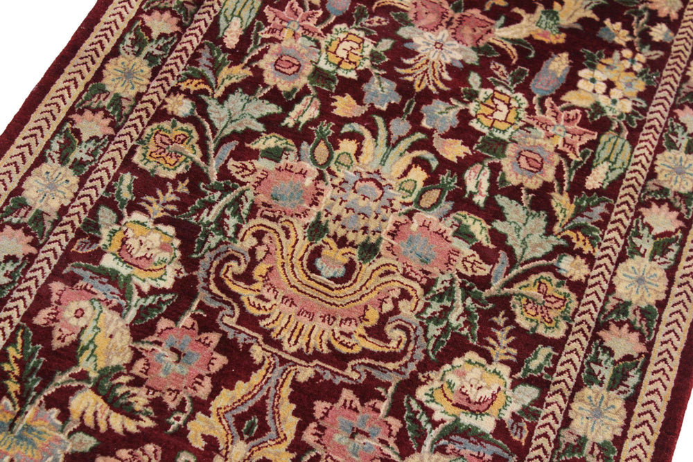handmade Traditional William Red Lt. Gold Hand Knotted RUNNER 100% WOOL area rug 3' x 10'