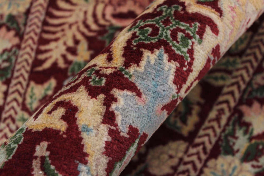 handmade Traditional William Red Lt. Gold Hand Knotted RUNNER 100% WOOL area rug 3' x 10'