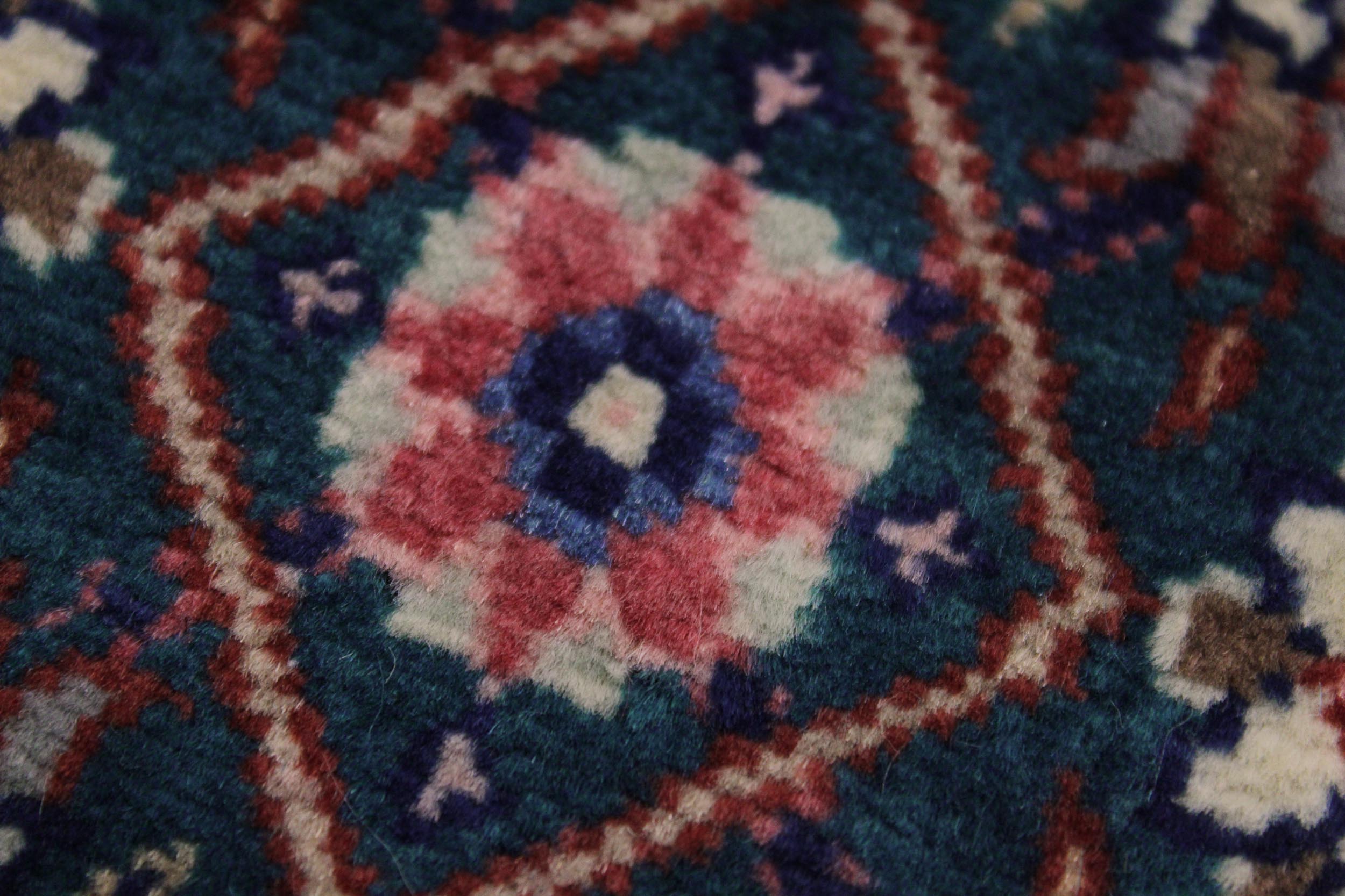 handmade Traditional Kashan Blue Pink Hand Knotted RUNNER 100% WOOL area rug 3' x 10'