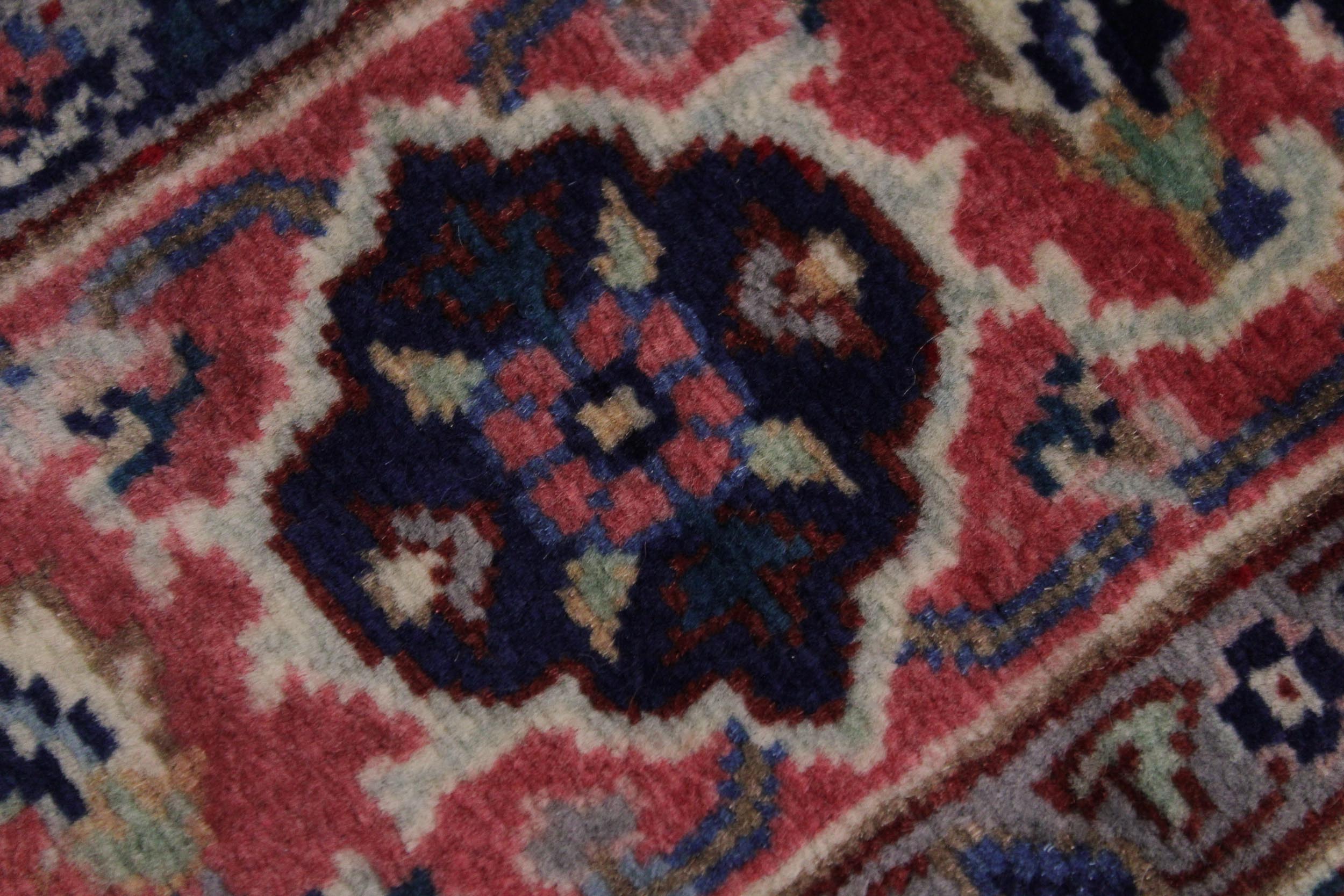 handmade Traditional Kashan Blue Pink Hand Knotted RUNNER 100% WOOL area rug 3' x 10'