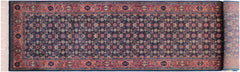 handmade Traditional Kashan Blue Pink Hand Knotted RUNNER 100% WOOL area rug 3' x 10'