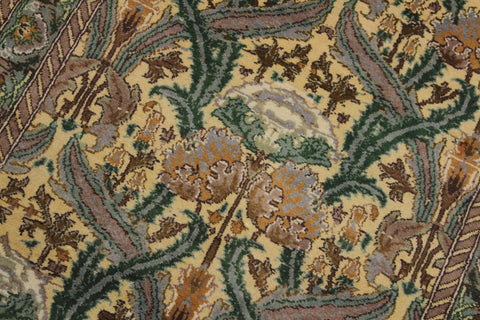 handmade Traditional Hamjolie Beige Green Hand Knotted RUNNER 100% WOOL area rug 2' x 10'