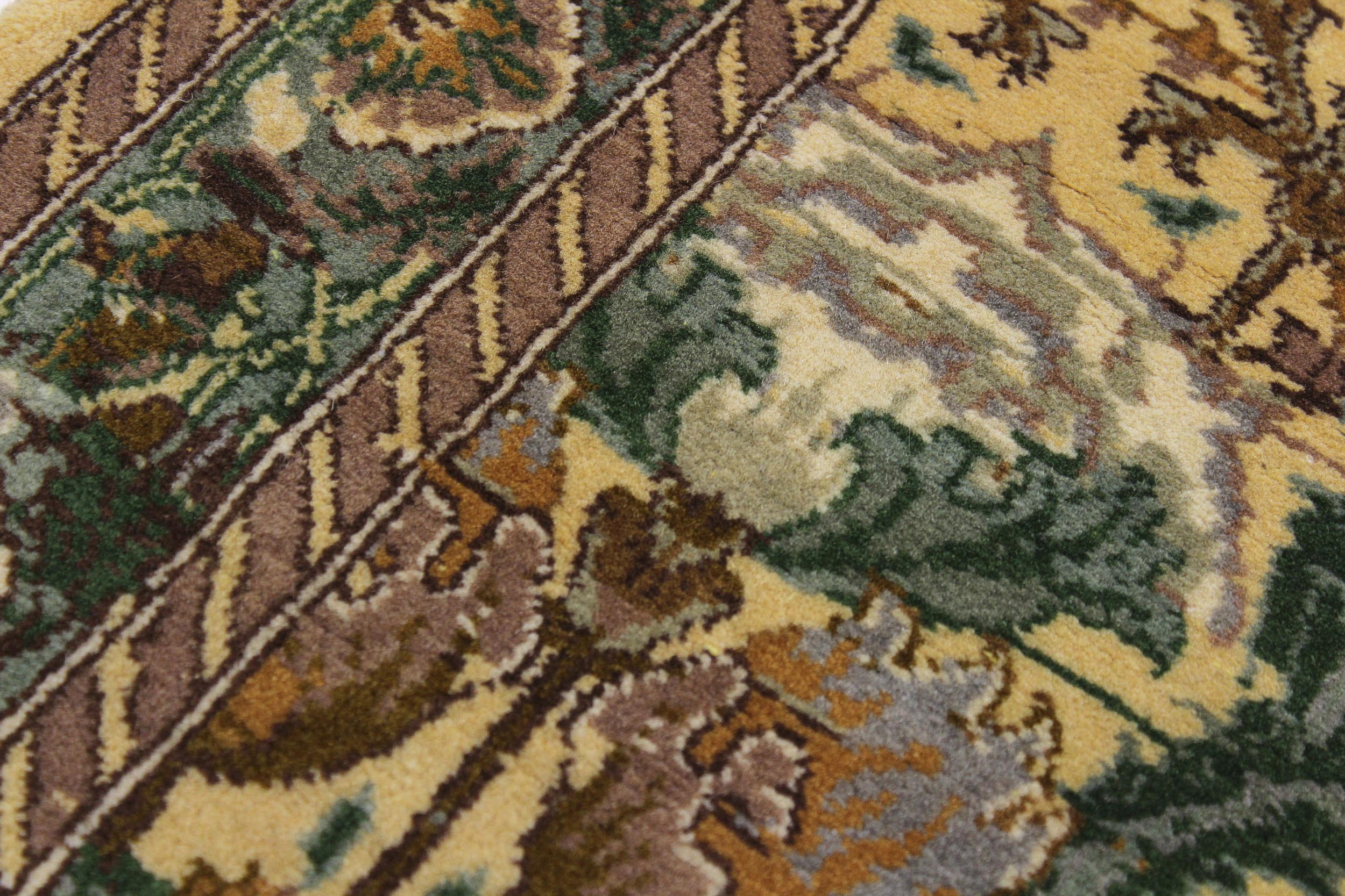 handmade Traditional Hamjolie Beige Green Hand Knotted RUNNER 100% WOOL area rug 2' x 10'