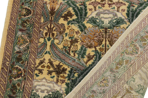 handmade Traditional Hamjolie Beige Green Hand Knotted RUNNER 100% WOOL area rug 2' x 10'