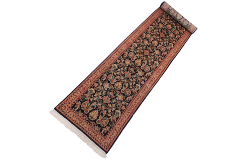handmade Traditional Joshagan Black Pink Hand Knotted RUNNER 100% WOOL area rug 2' x 14'