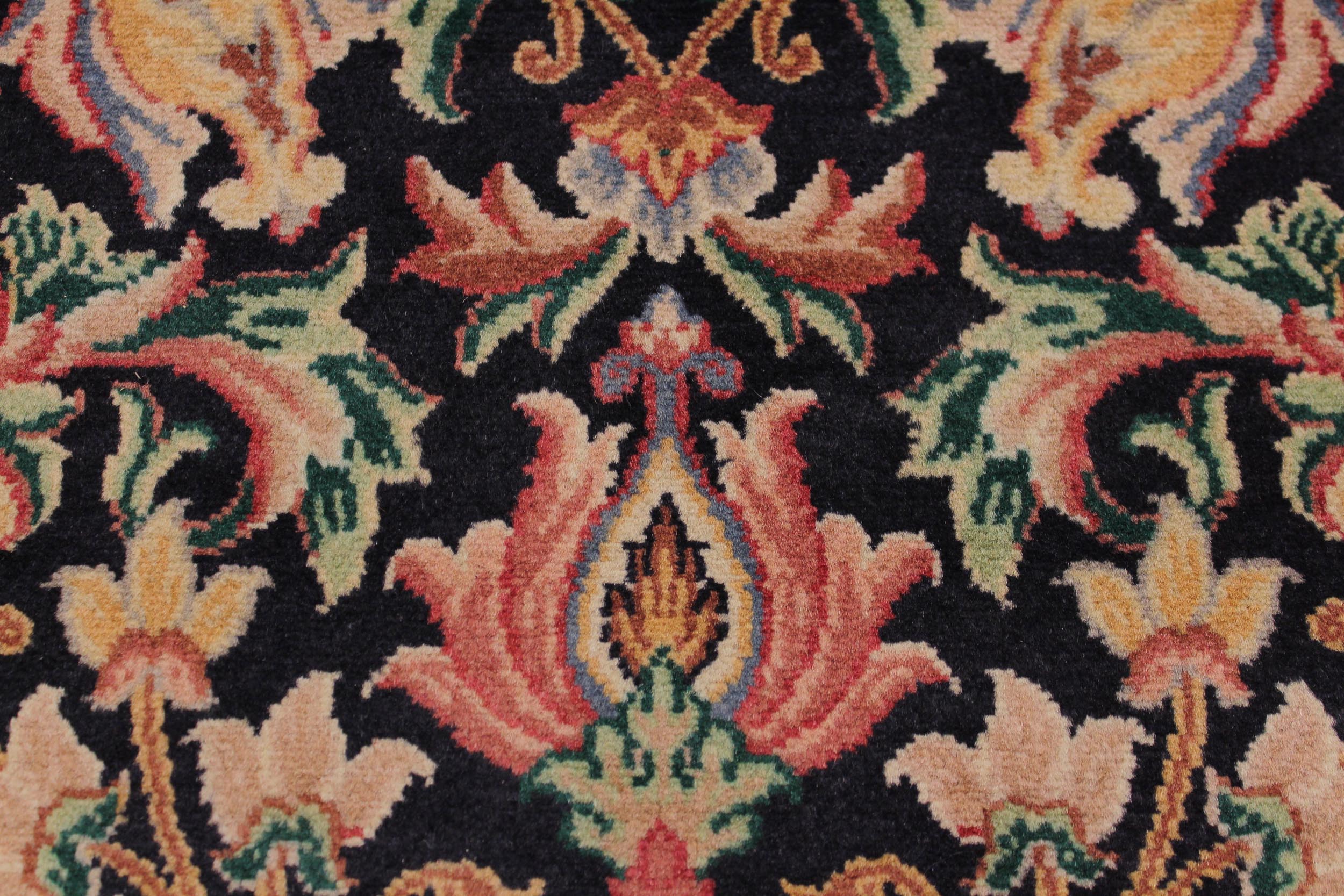 handmade Traditional Joshagan Black Pink Hand Knotted RUNNER 100% WOOL area rug 2' x 14'