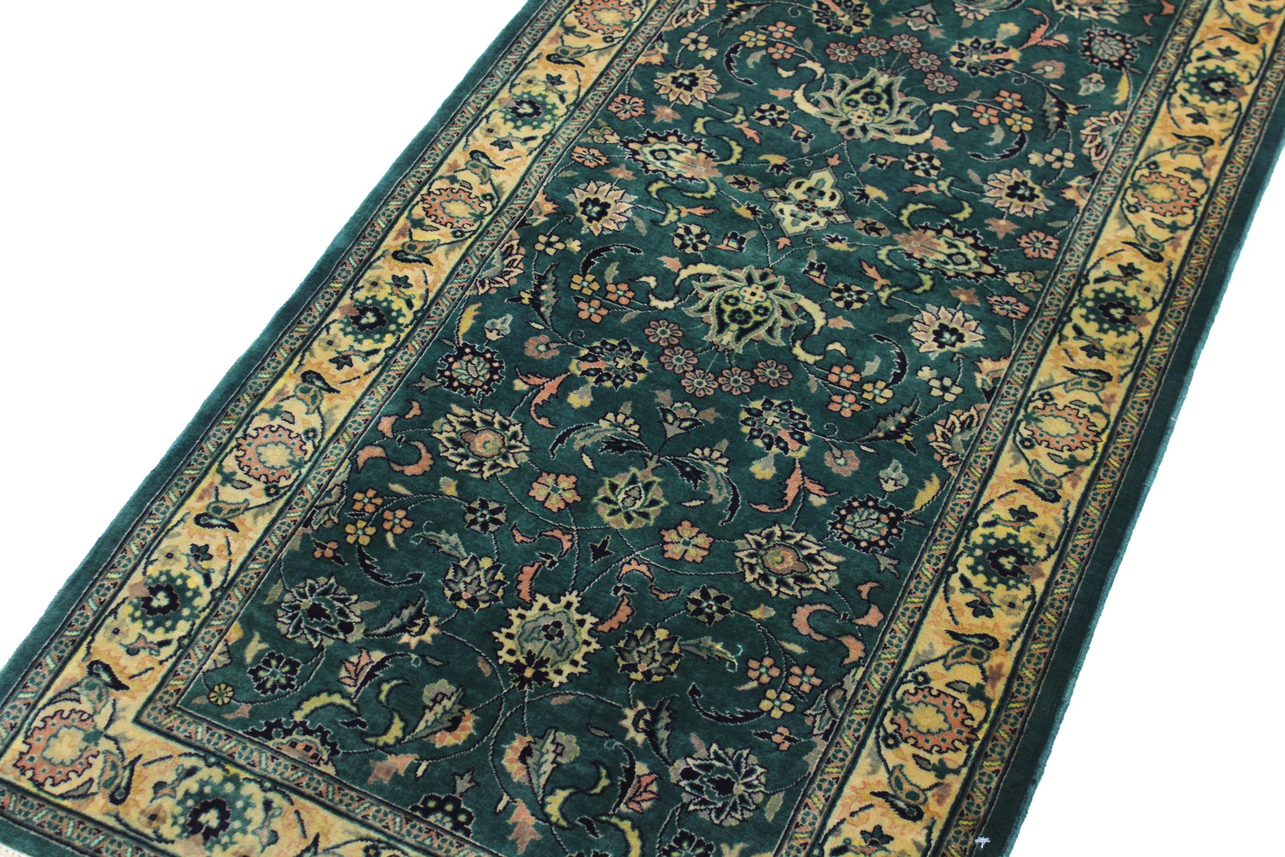 handmade Traditional Victoria Green Beige Hand Knotted RUNNER 100% WOOL area rug 3' x 6'