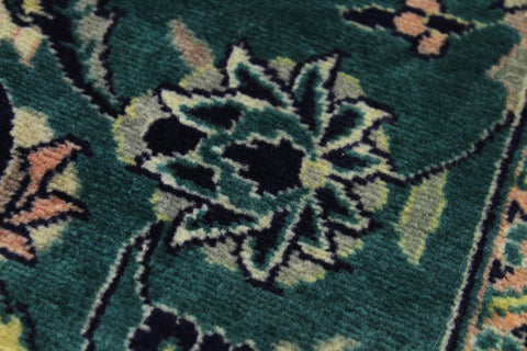 handmade Traditional Victoria Green Beige Hand Knotted RUNNER 100% WOOL area rug 3' x 6'