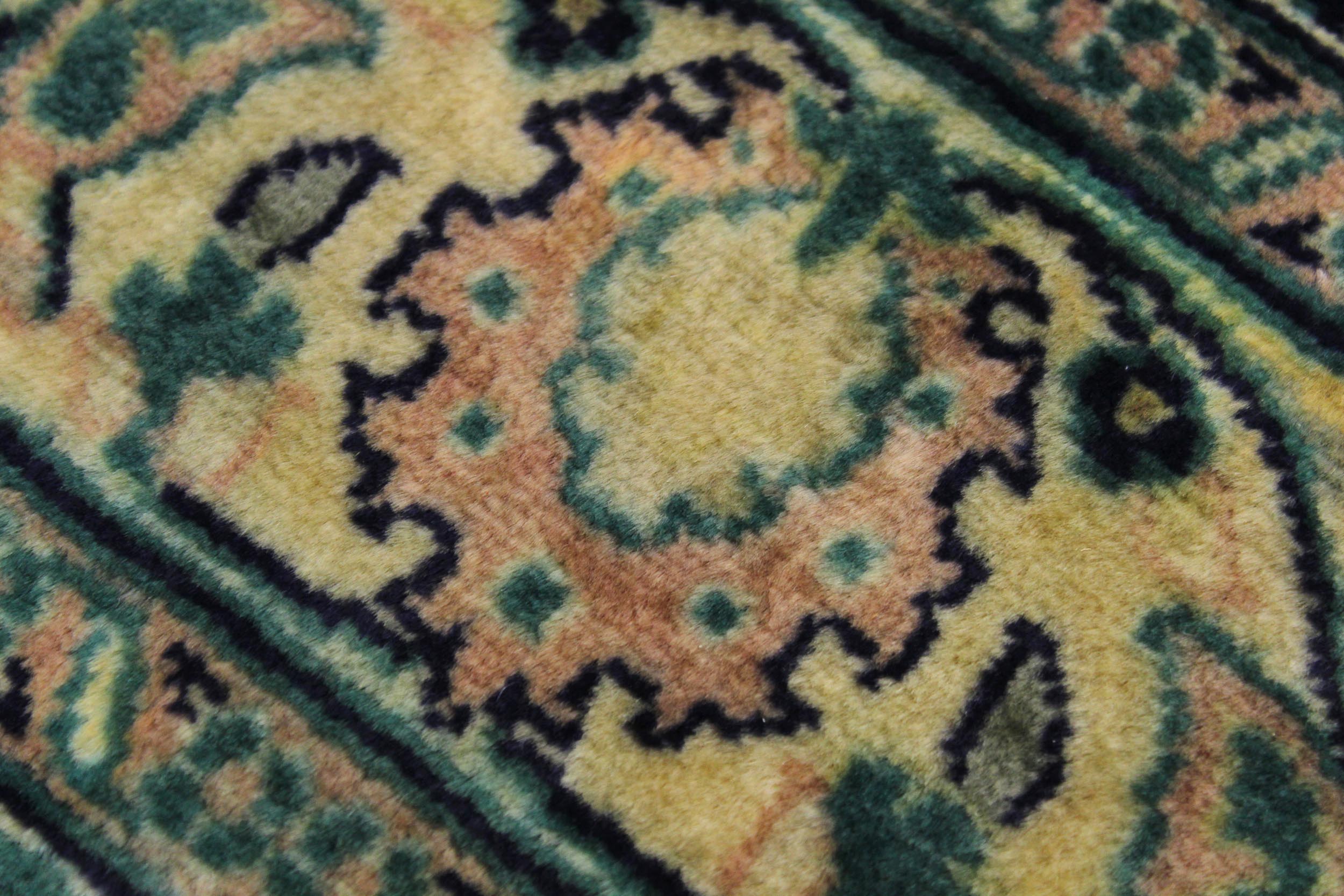 handmade Traditional Victoria Green Beige Hand Knotted RUNNER 100% WOOL area rug 3' x 6'