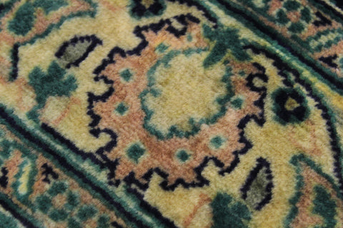 handmade Traditional Victoria Green Beige Hand Knotted RUNNER 100% WOOL area rug 3' x 6'