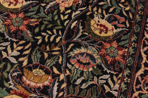 handmade Traditional Morris Black Red Hand Knotted RUNNER 100% WOOL area rug 3' x 14'