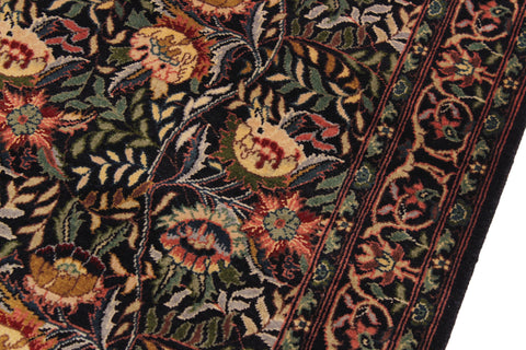 handmade Traditional Morris Black Red Hand Knotted RUNNER 100% WOOL area rug 3' x 14'