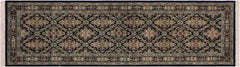 handmade Traditional Tabriz Black Green Hand Knotted RUNNER 100% WOOL area rug 3' x 8'