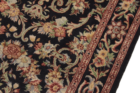 handmade Traditional Hamed Black Red Hand Knotted RUNNER 100% WOOL area rug 3' x 8'