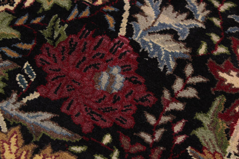handmade Traditional Morris Black Red Hand Knotted RUNNER 100% WOOL area rug 3' x 8'