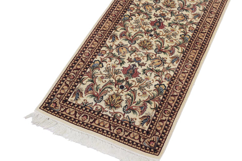 handmade Traditional Hamed Ivory Beige Hand Knotted RUNNER 100% WOOL area rug 3' x 12'