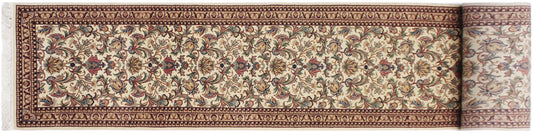 handmade Traditional Hamed Ivory Beige Hand Knotted RUNNER 100% WOOL area rug 3' x 12'