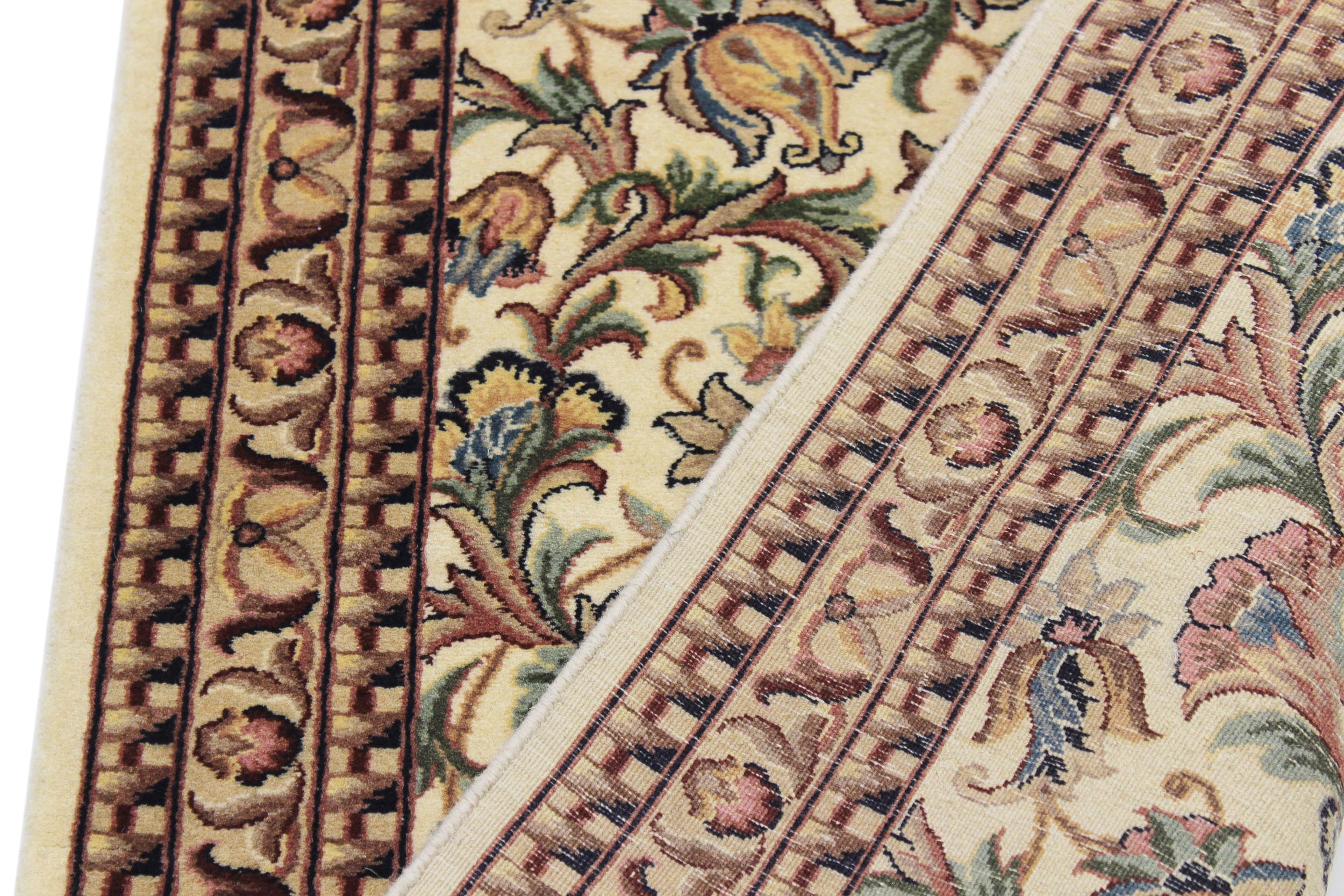 handmade Traditional Hamed Ivory Beige Hand Knotted RUNNER 100% WOOL area rug 3' x 12'