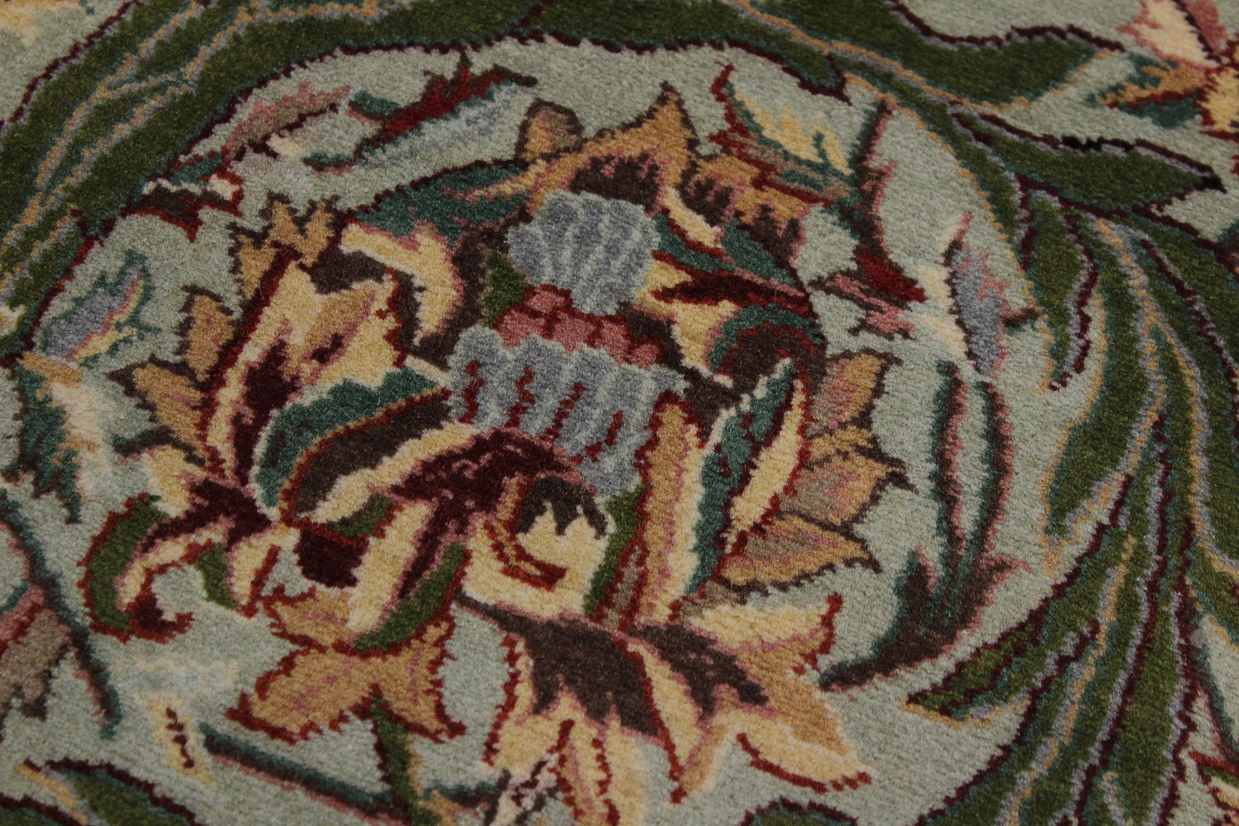 handmade Traditional Marry Gold Green Brown Hand Knotted RUNNER 100% WOOL area rug 3' x 12'