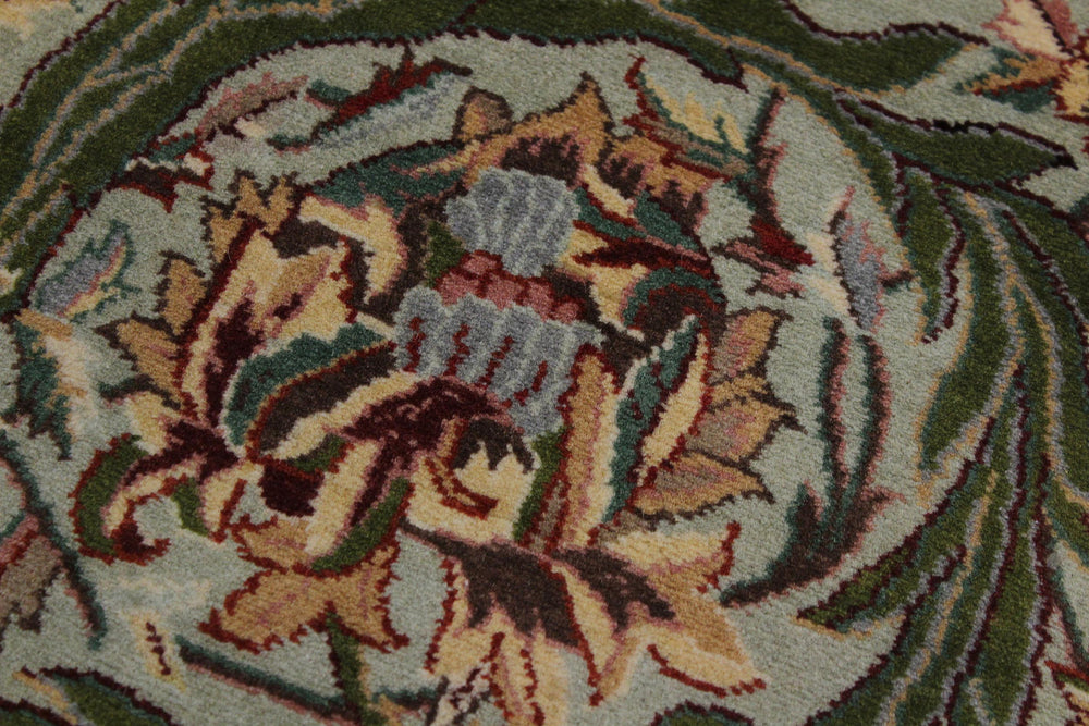 handmade Traditional Marry Gold Green Brown Hand Knotted RUNNER 100% WOOL area rug 3' x 12'