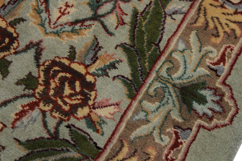 handmade Traditional Marry Gold Green Brown Hand Knotted RUNNER 100% WOOL area rug 3' x 12'