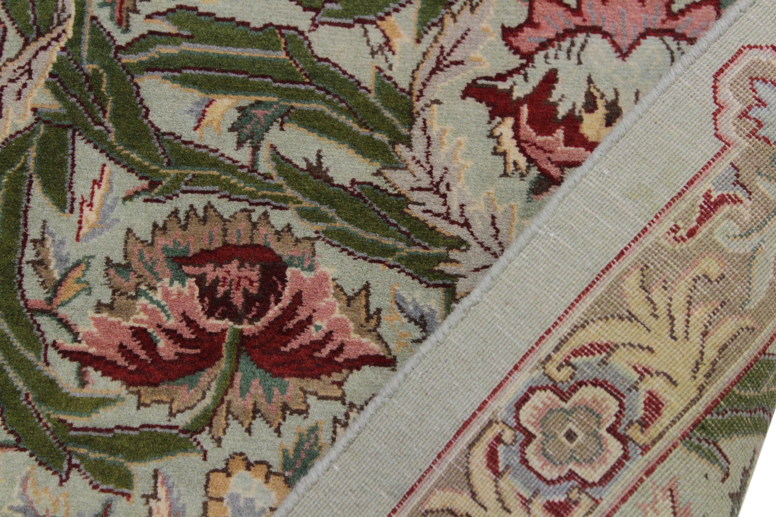 handmade Traditional Marry Gold Green Brown Hand Knotted RUNNER 100% WOOL area rug 3' x 12'