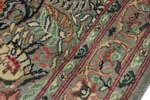 handmade Traditional Nagi Green Gray Hand Knotted RUNNER 100% WOOL area rug 3' x 10'