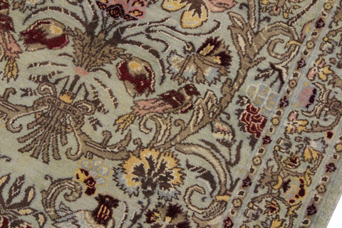 handmade Traditional Sayra Green Brown Hand Knotted RUNNER 100% WOOL area rug 2' x 10'