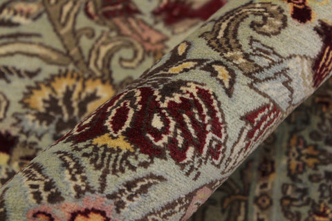 handmade Traditional Sayra Green Brown Hand Knotted RUNNER 100% WOOL area rug 2' x 10'