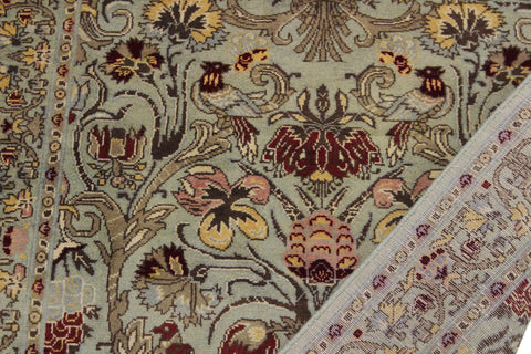 handmade Traditional Sayra Green Brown Hand Knotted RUNNER 100% WOOL area rug 2' x 10'