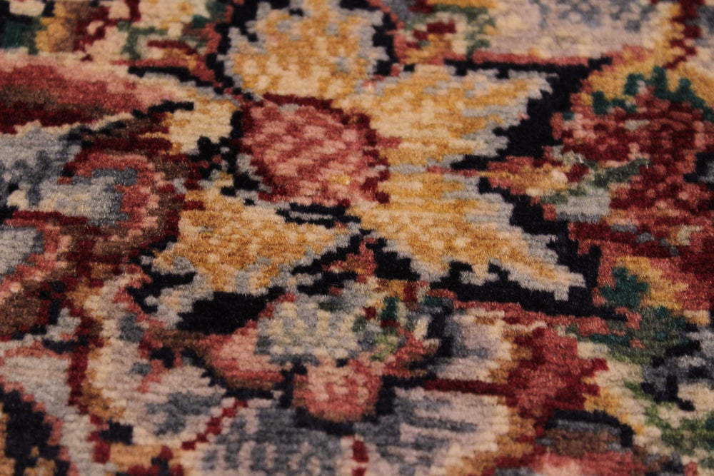 handmade Traditional Gulab Brown Blue Hand Knotted RUNNER 100% WOOL area rug 3' x 8'