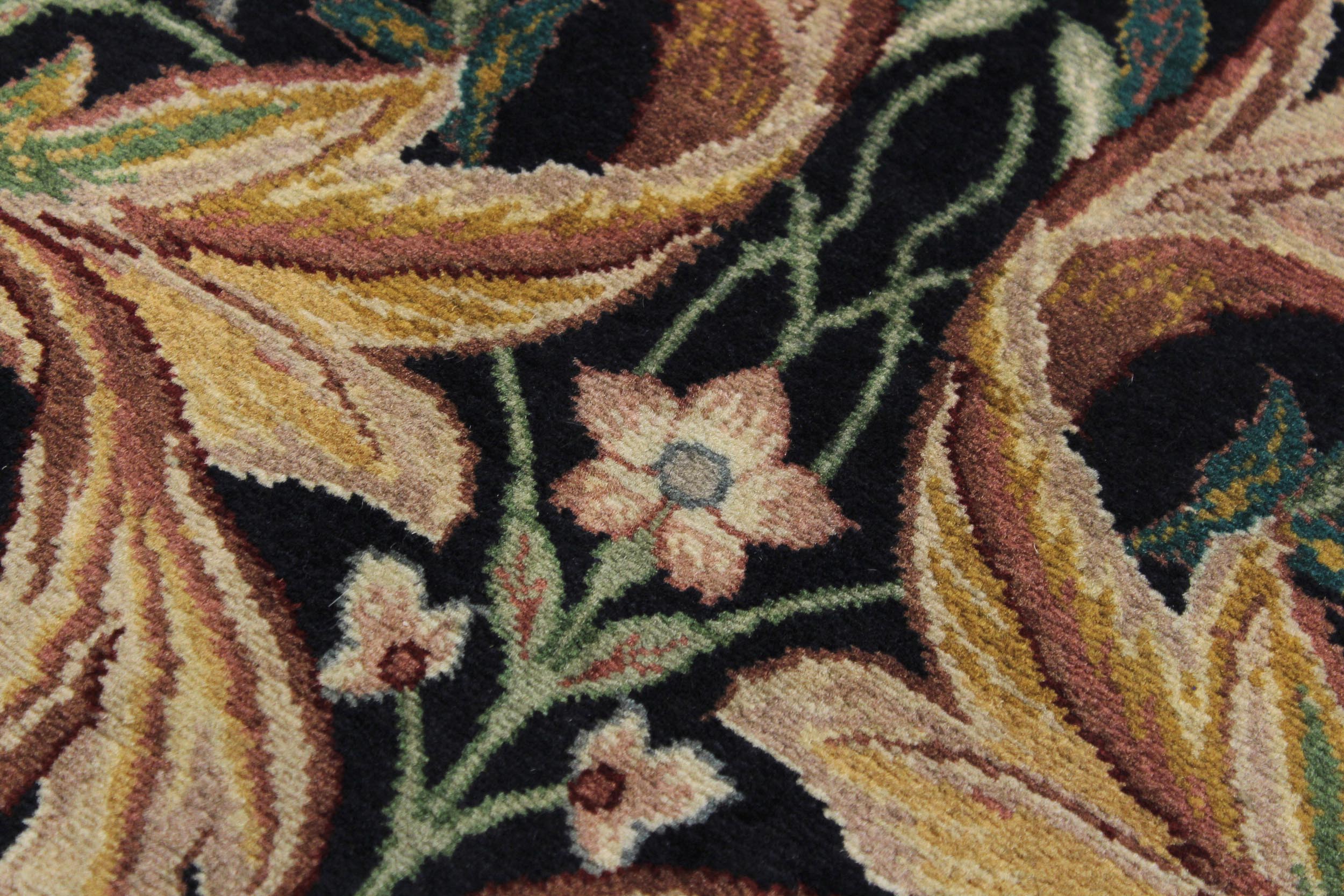 handmade Traditional Azeem Black Green Hand Knotted RUNNER 100% WOOL area rug 3' x 10'