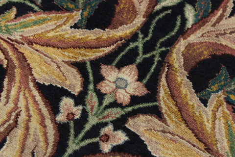 handmade Traditional Azeem Black Green Hand Knotted RUNNER 100% WOOL area rug 3' x 10'