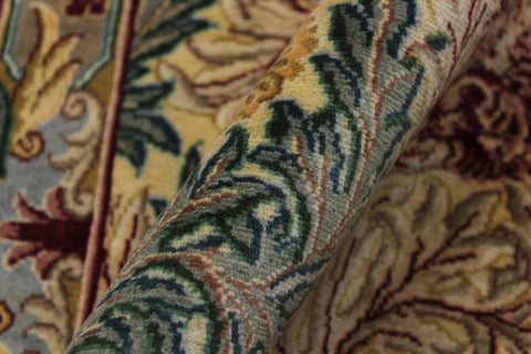 handmade Traditional Tulip Beige Gold Hand Knotted RUNNER 100% WOOL area rug 3' x 8'