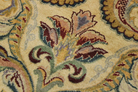 handmade Traditional Farhad Beige Gold Hand Knotted RUNNER 100% WOOL area rug 3' x 10'