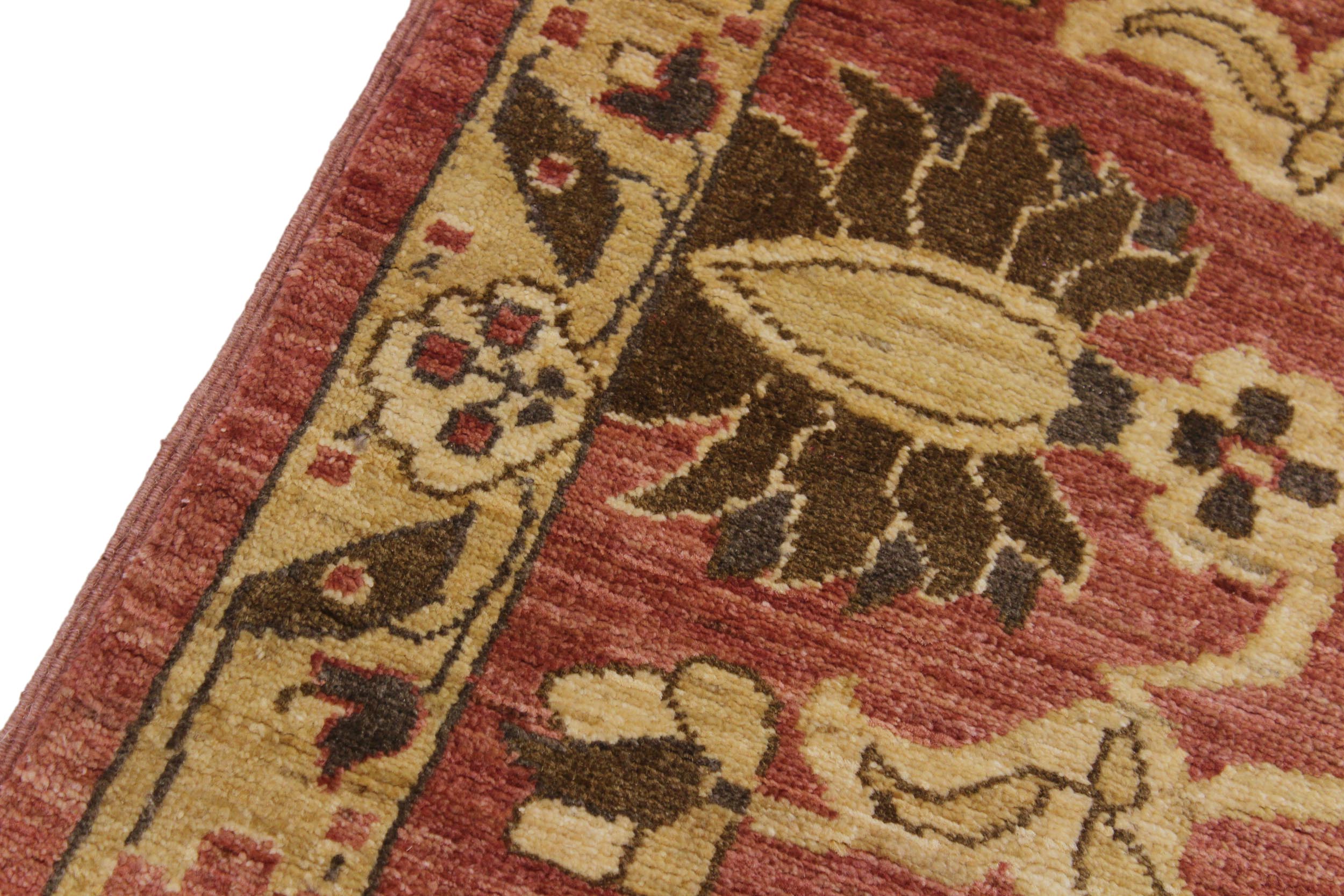 handmade Transitional Kafkaz Pink Tan Hand Knotted RUNNER 100% WOOL area rug 3' x 18'