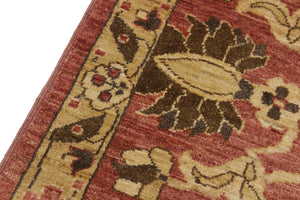 handmade Transitional Kafkaz Pink Tan Hand Knotted RUNNER 100% WOOL area rug 3' x 18'