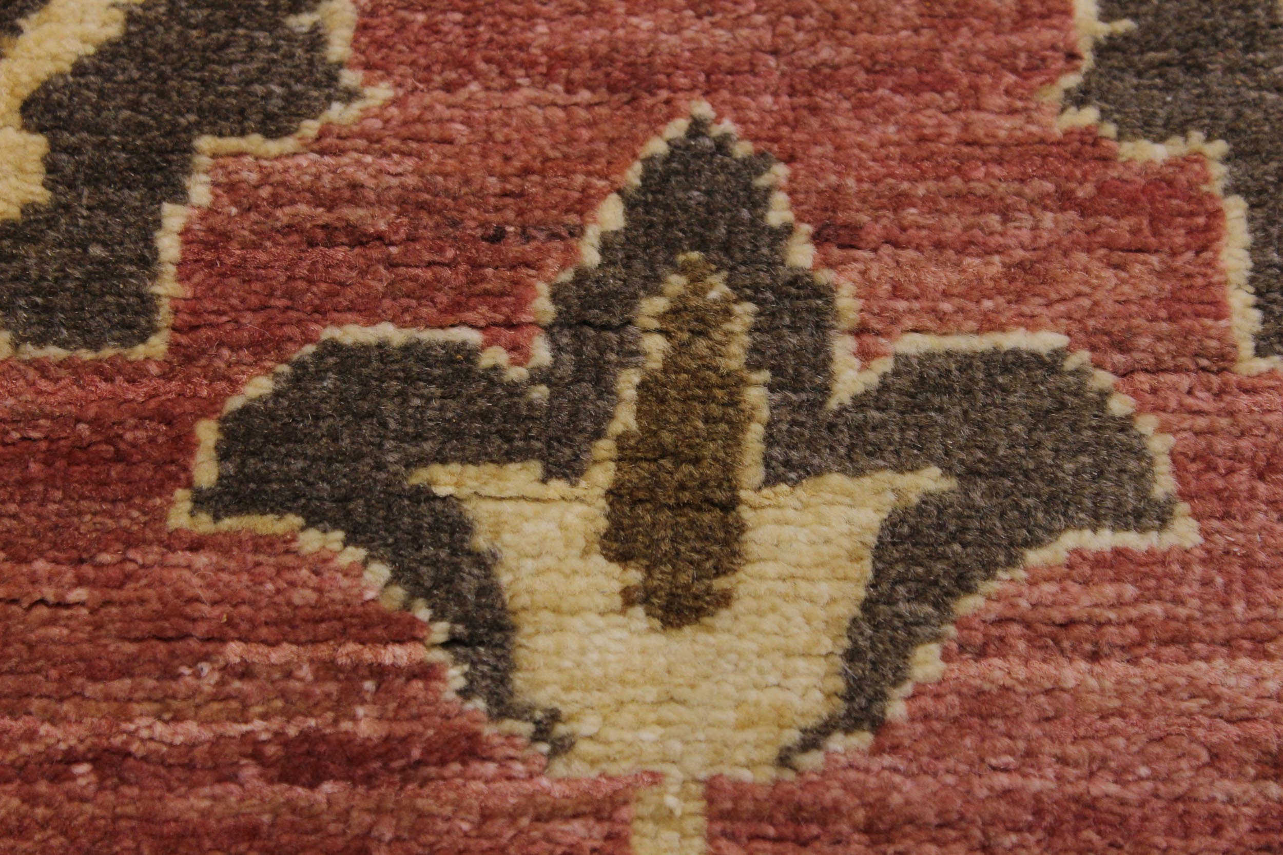 handmade Transitional Kafkaz Pink Tan Hand Knotted RUNNER 100% WOOL area rug 3' x 18'