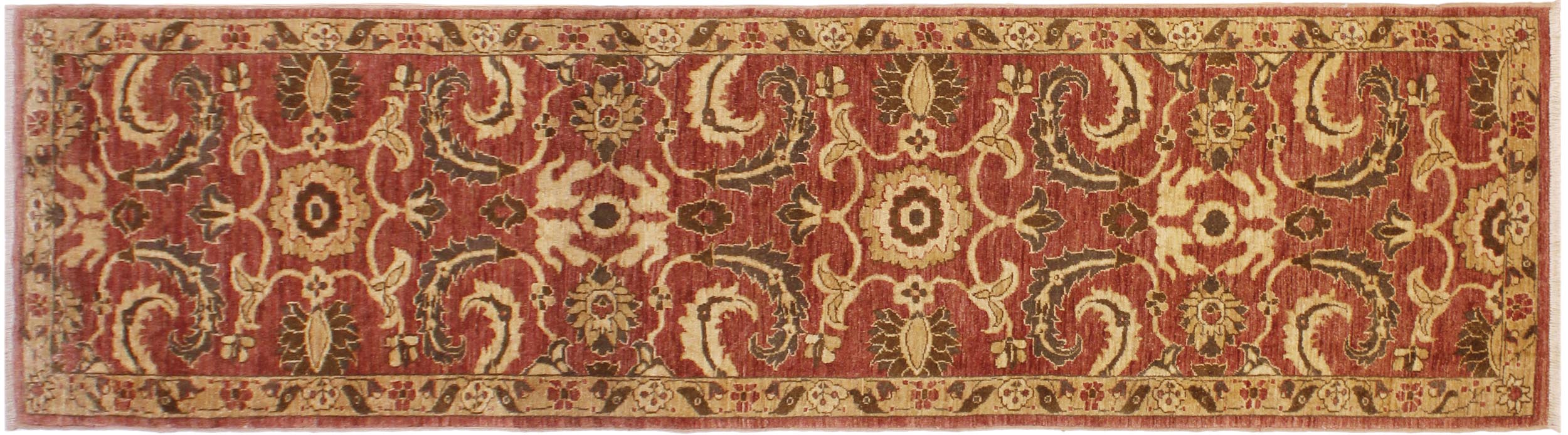handmade Transitional Kafkaz Rose Gold Hand Knotted RUNNER 100% WOOL area rug 3' x 12'