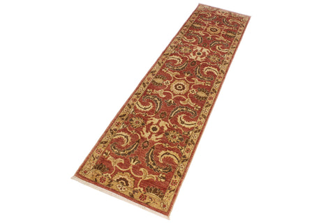 handmade Transitional Kafkaz Rose Gold Hand Knotted RUNNER 100% WOOL area rug 3' x 12'