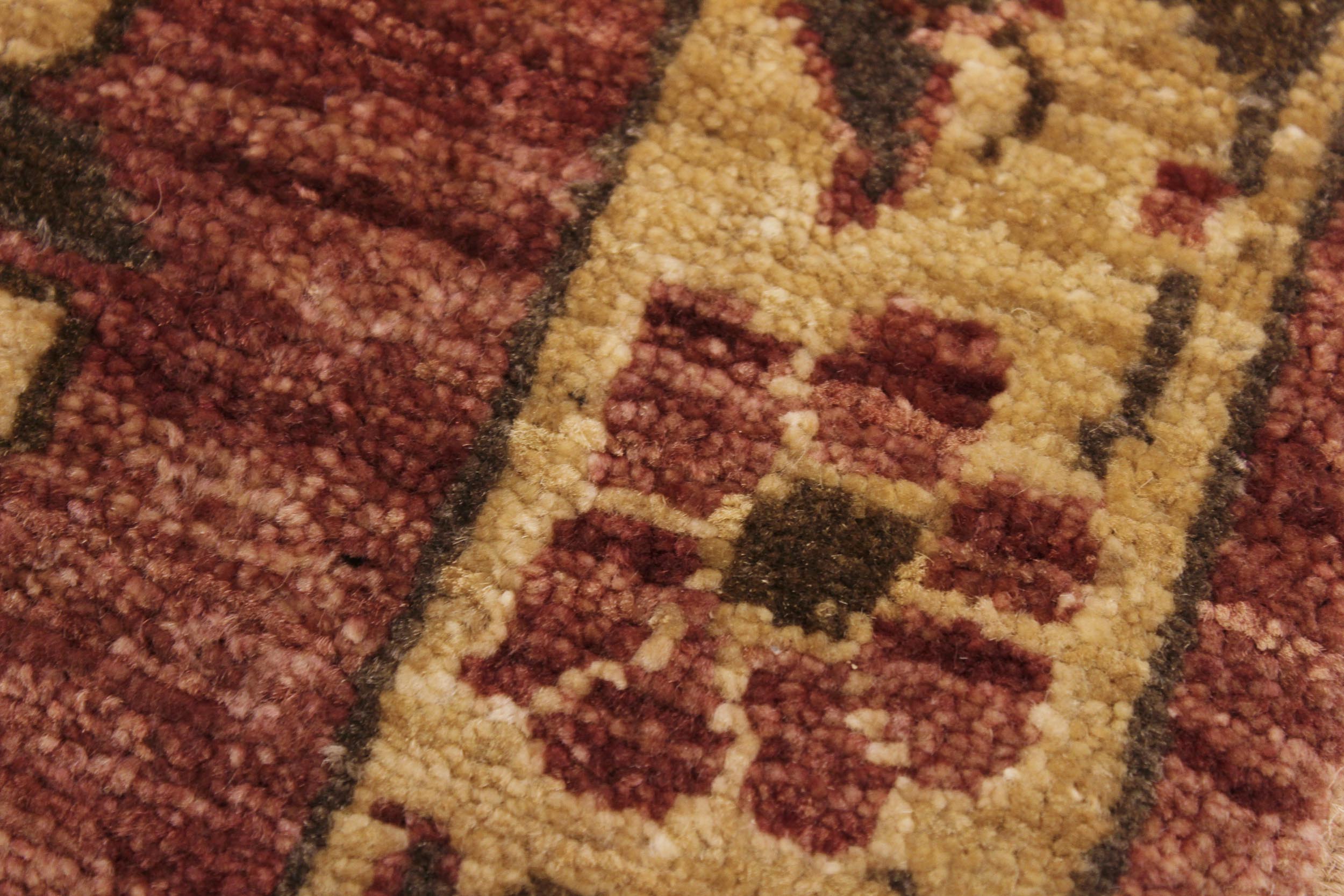 handmade Transitional Kafkaz Rose Gold Hand Knotted RUNNER 100% WOOL area rug 3' x 12'